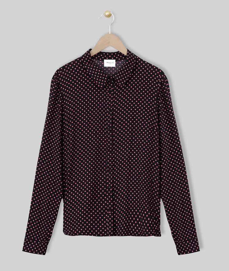Chemise imprimé pois manille marine.
