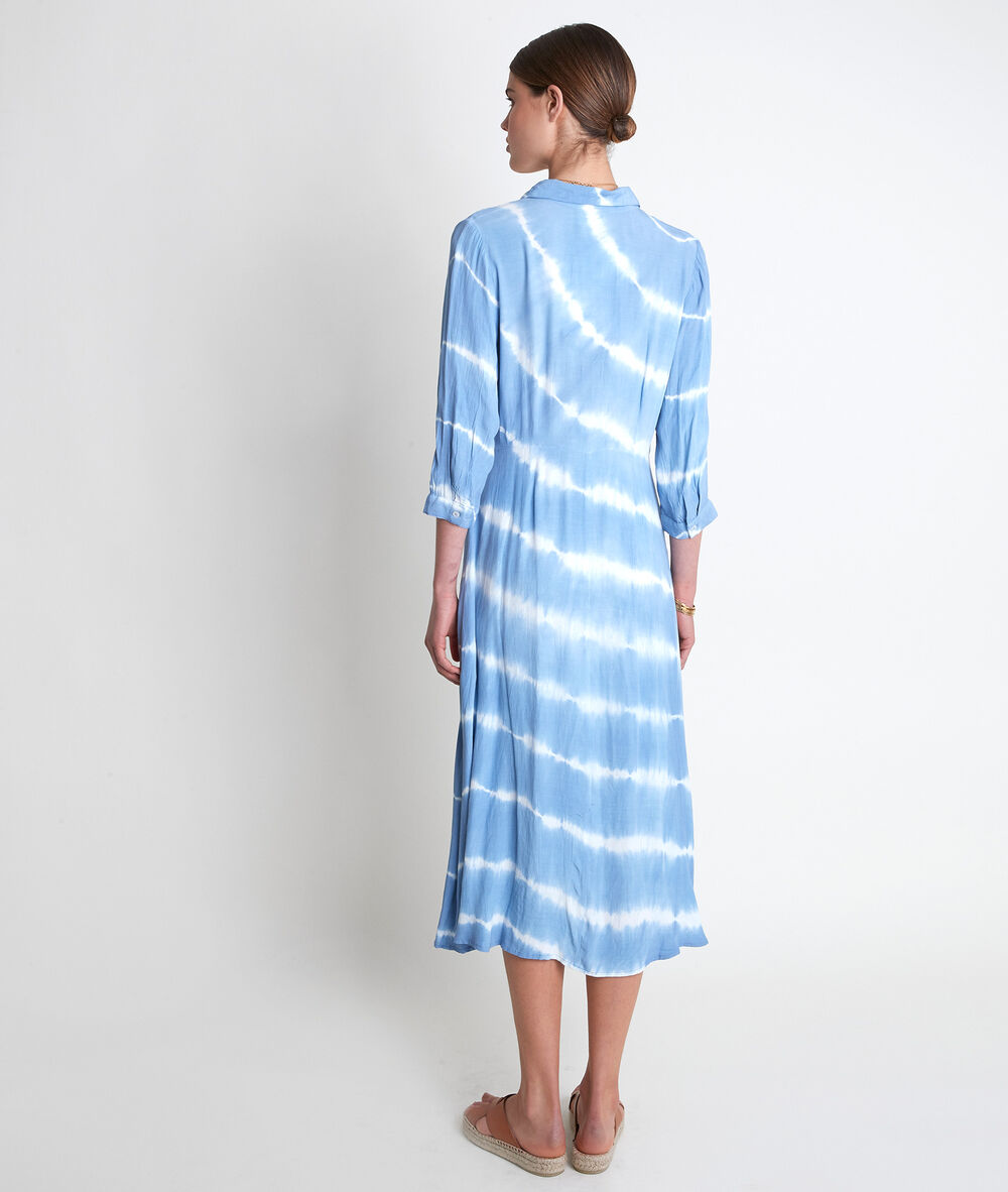 Robe chemise tie & dye bleu ciel laurice bis ciel.