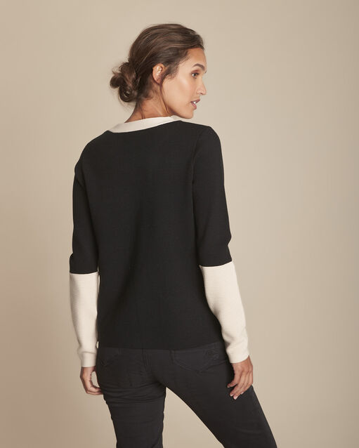 Pull milano colorblock firmine noir.