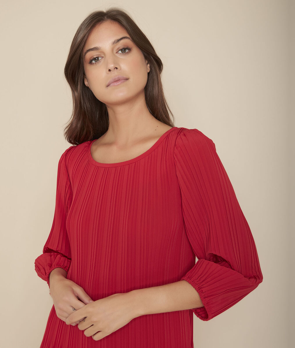 Robe plissée rouge Iris | 1-2-3 Robe plissée rouge Iris PhotoZ | 1-2-3