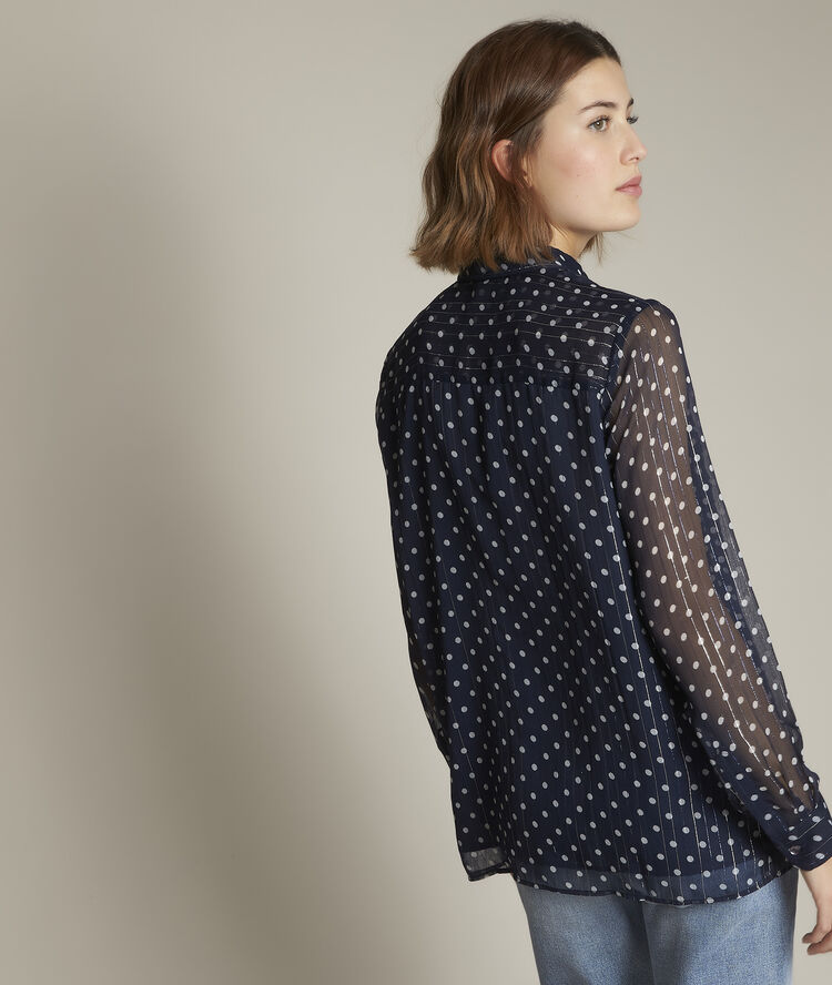 Blouse à pois evita marine.