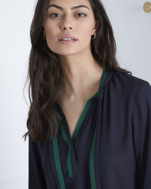 Blouse marine détails contrastés vicky marine.