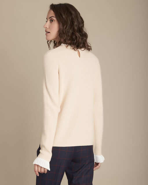 Pull beige détails volants fully beige.