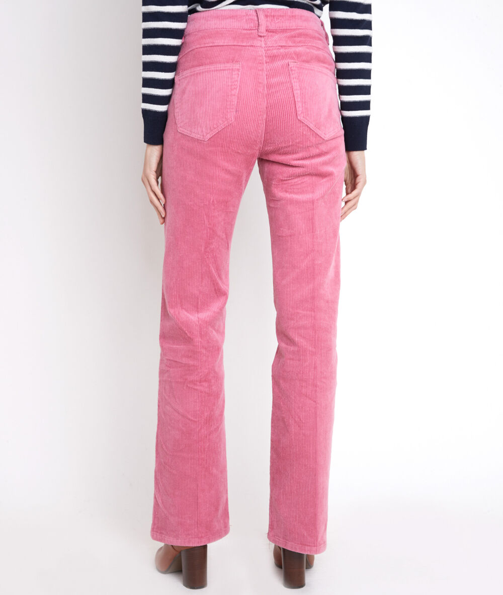 Pantalon large en velours rose fidji rose.