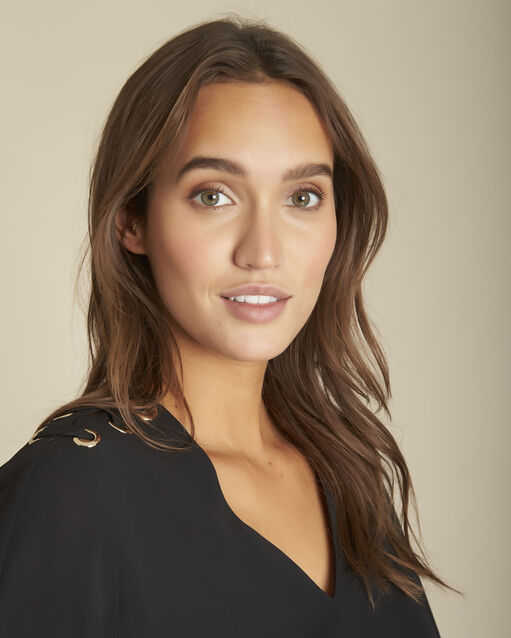 Blouse noire œillets melody noir.