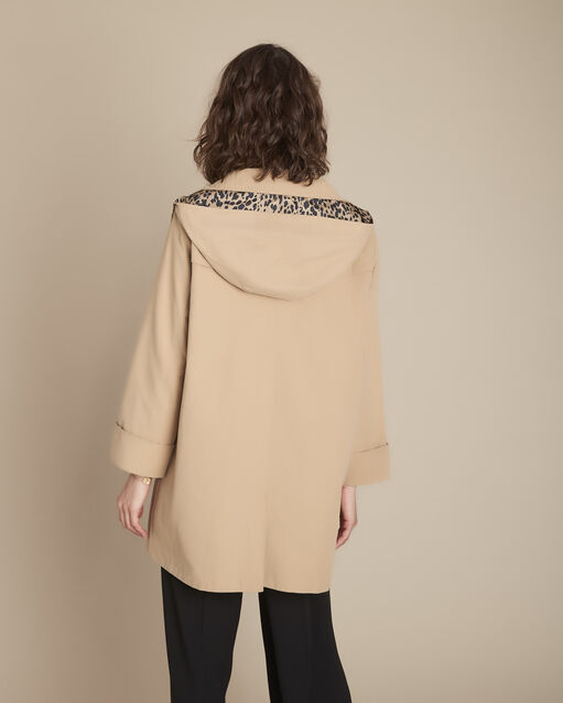Parka camel réversible imprimé fantaisie queen camel.