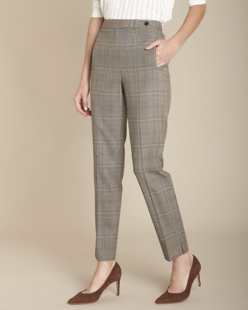 Pantalon cigarette jacquard Prince de Galles Lara (1) - Maison 123