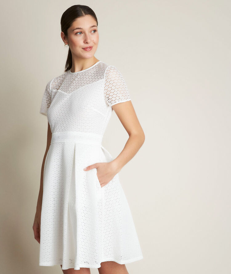 Robe en dentelle olympe blanc.