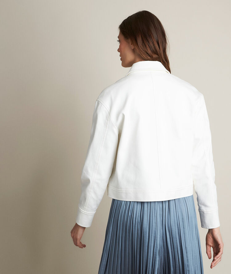 Veste denim à pressions lola blanc.