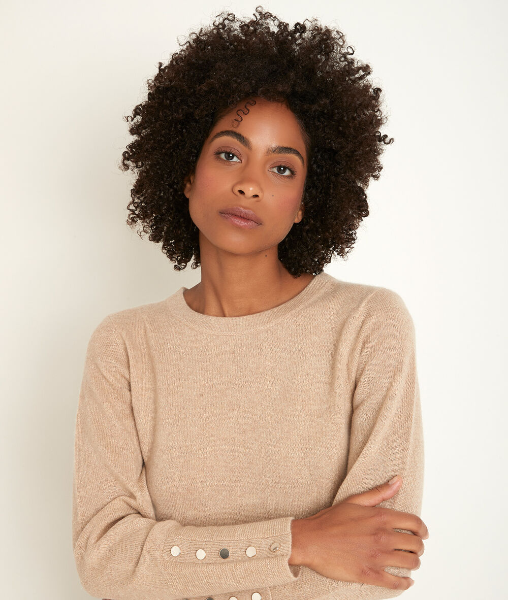 Pull en cachemire camel river camel clair.