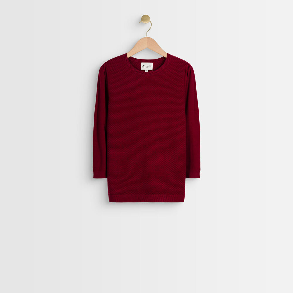 Pull bordeaux nid d'abeille rimel bordeaux.