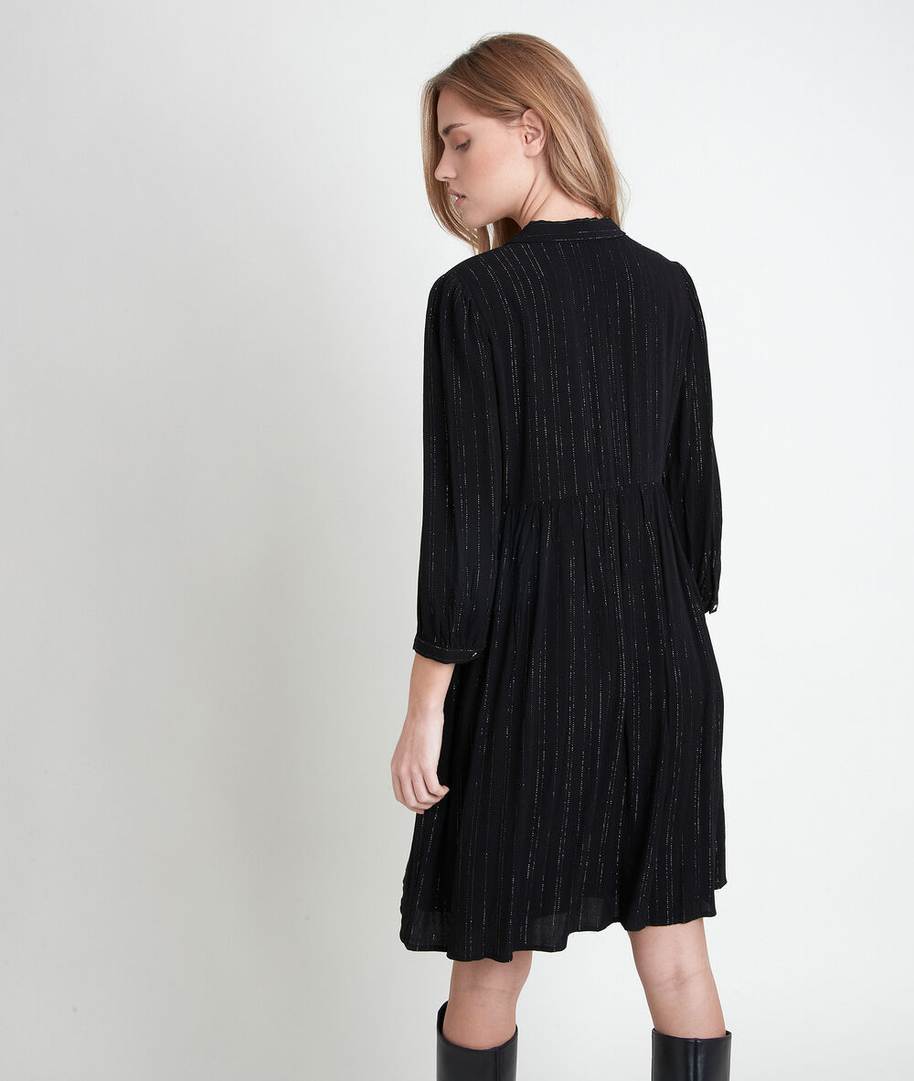 Hemdkleid aus lurex lana noir.