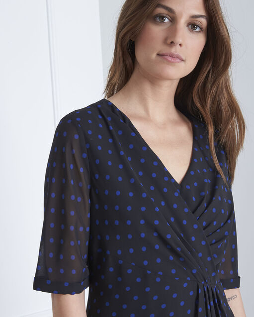 Robe marine portefeuille à pois lovely marine.