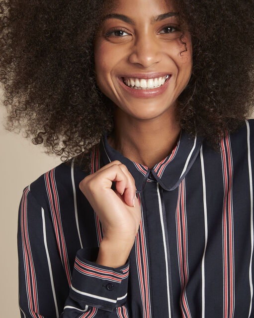 Chemise rayée marco marine.