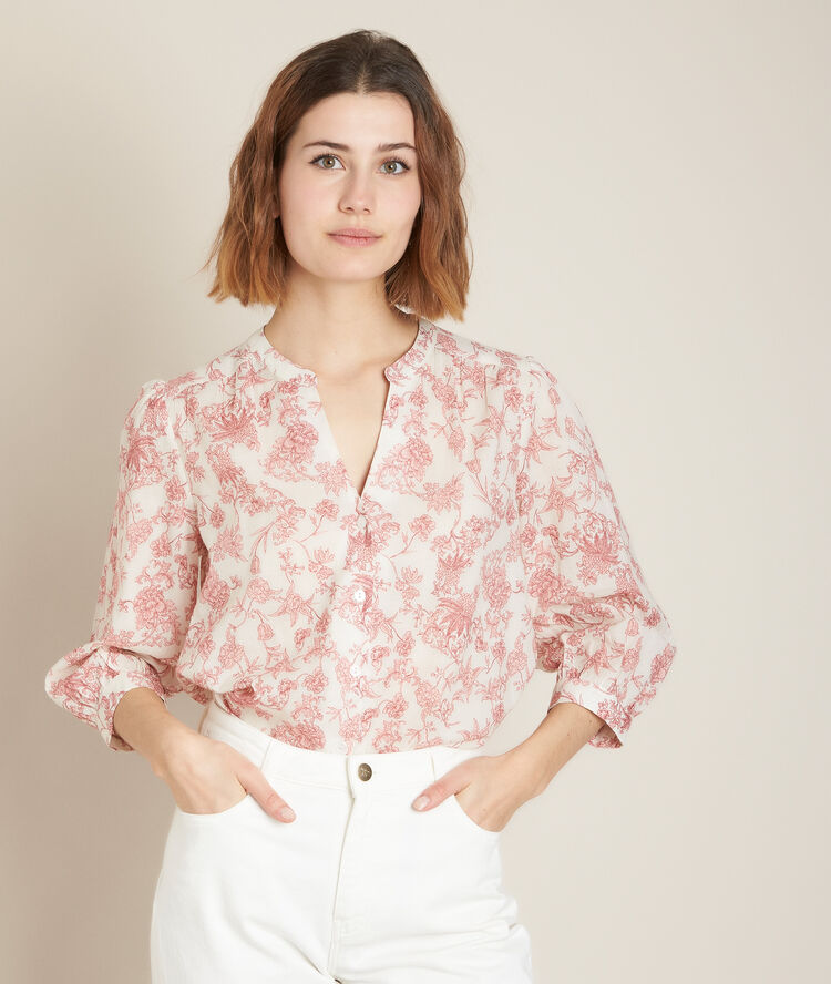 Blouse imprim&eacute;e enry  bleu nuit.