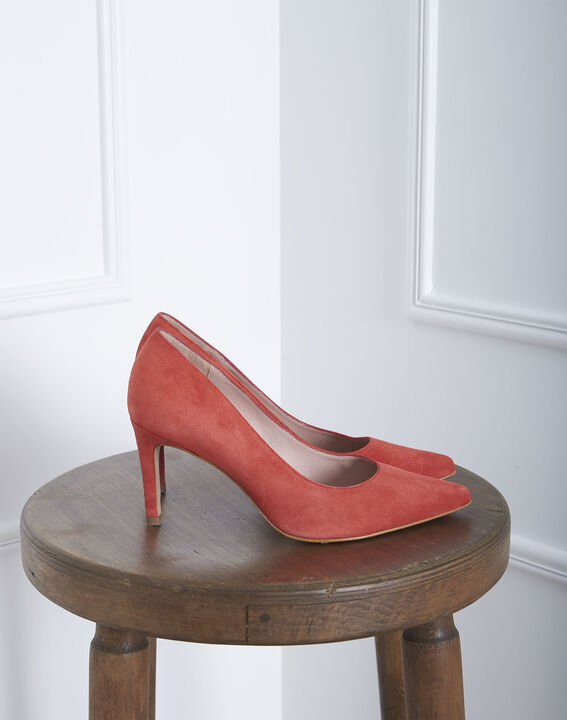 Escarpins corail effet velours Kelly | 1-2-3 Escarpins corail effet velours Kelly PhotoZ | 1-2-3