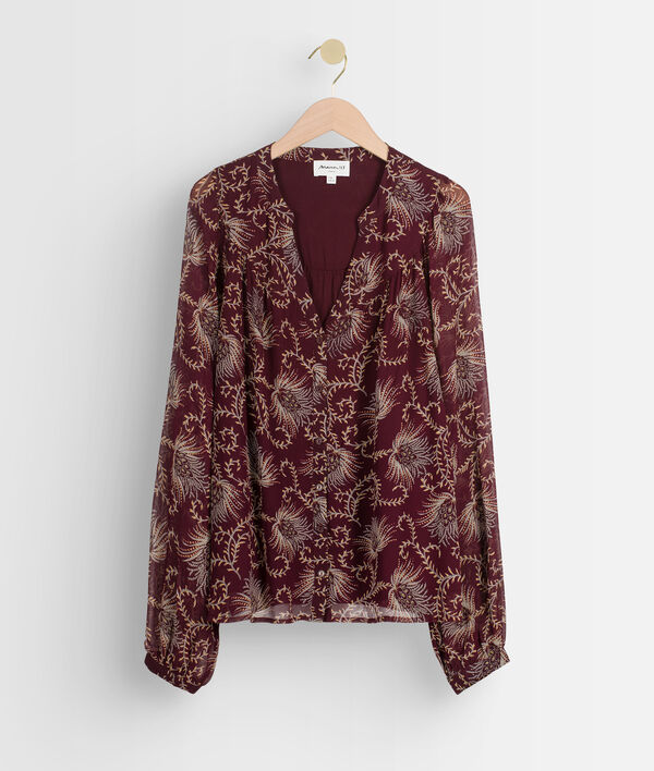 Blouse fluide imprimée bordeaux Anne PhotoZ | 1-2-3