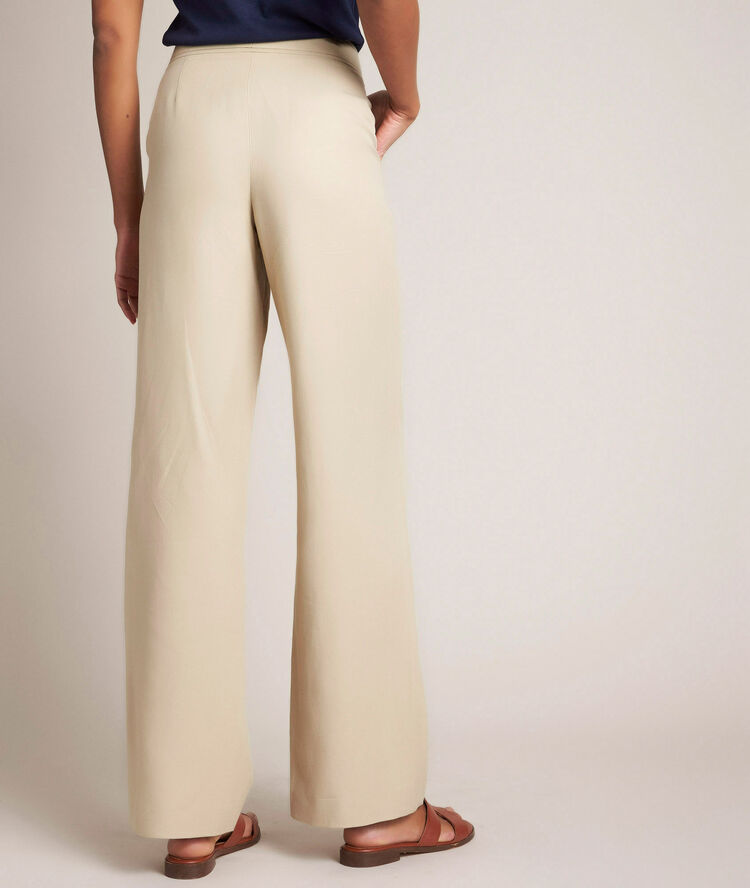 Pantalon à pont beige en lyocell hubert marron.