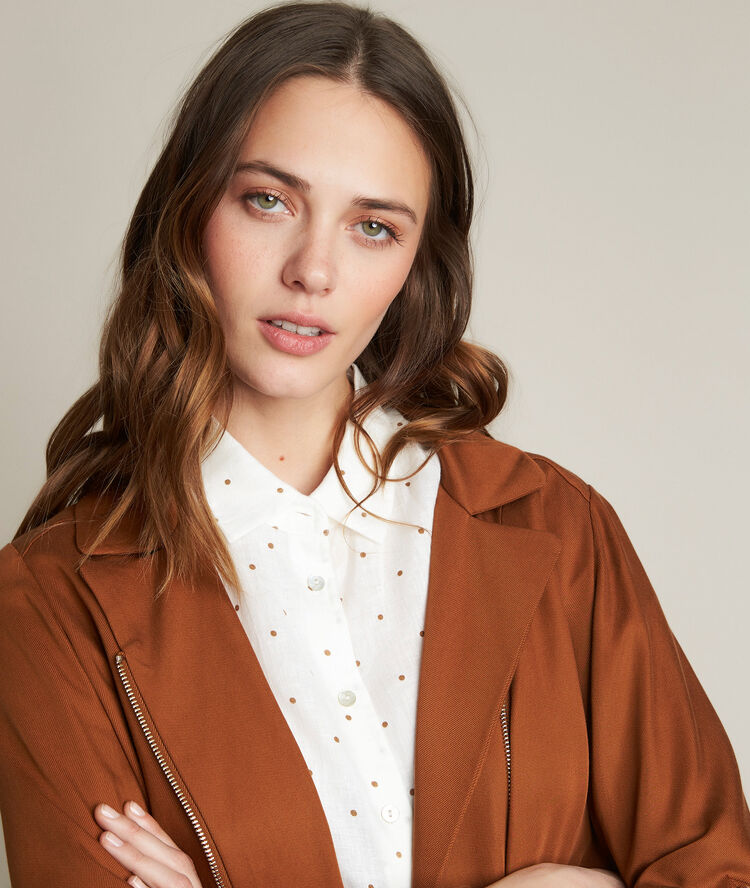 Veste caramel en tencel lucie cannelle.