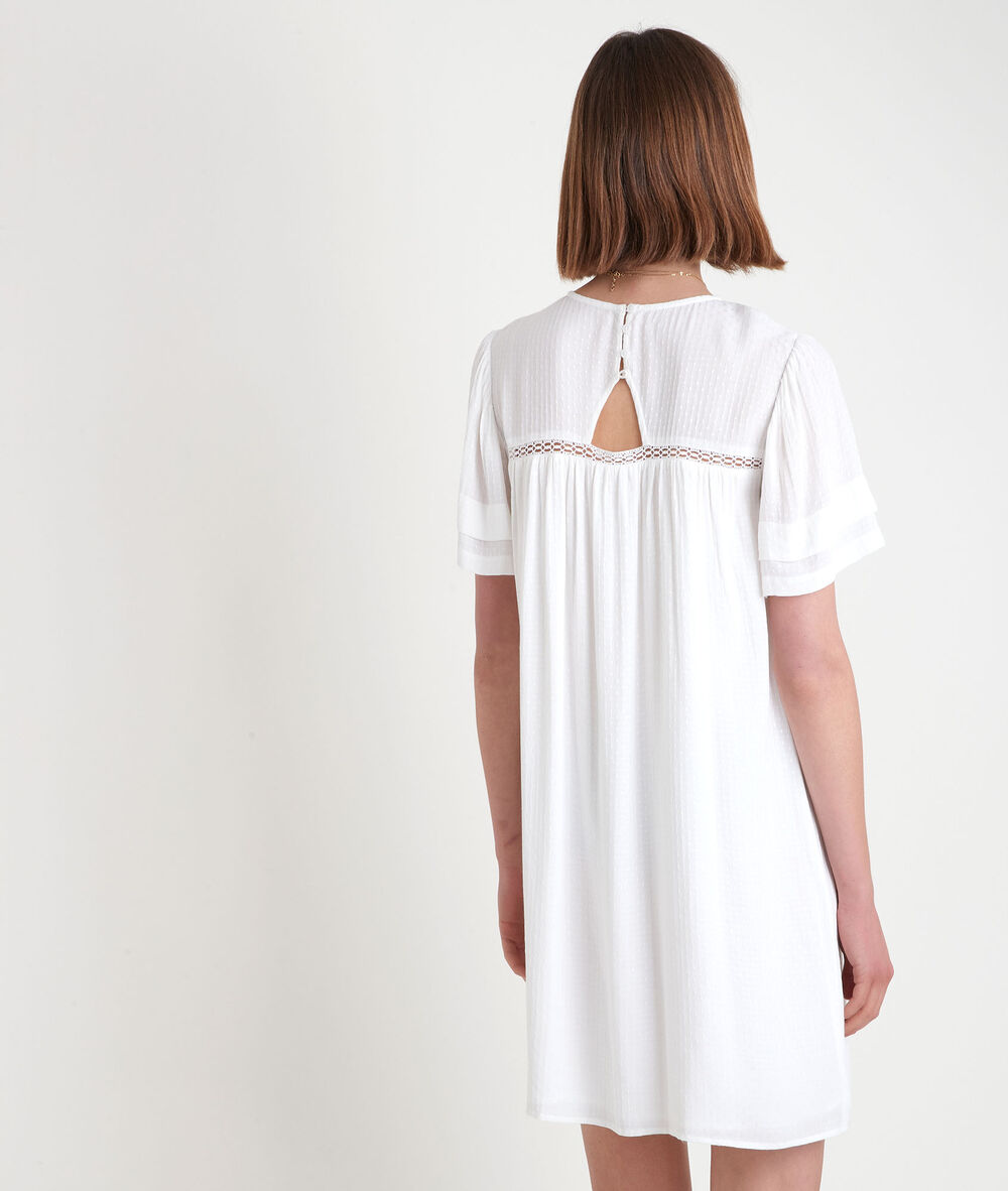 Robe ample avec dentelle blanche sarah ecru.
