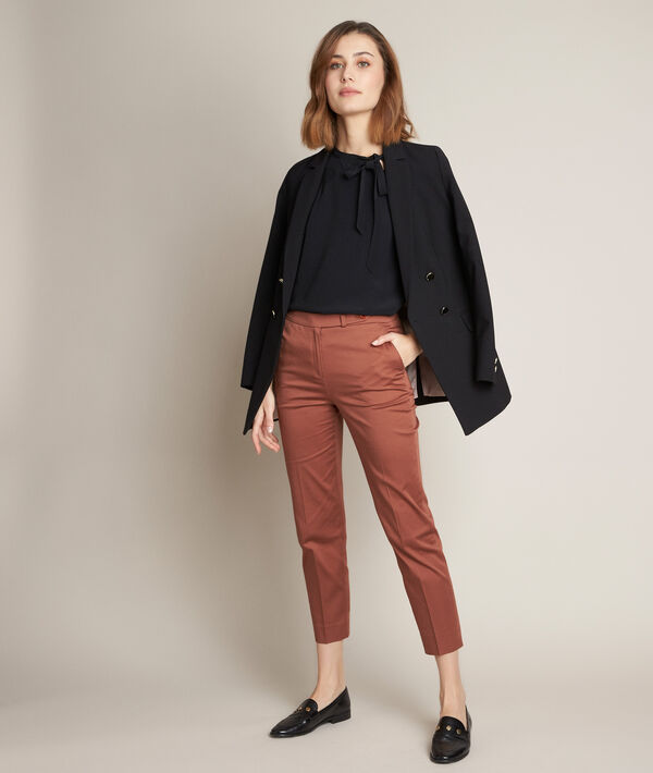 Pantalon cigarette marron Rubis | 1-2-3 Pantalon cigarette marron Rubis PhotoZ | 1-2-3