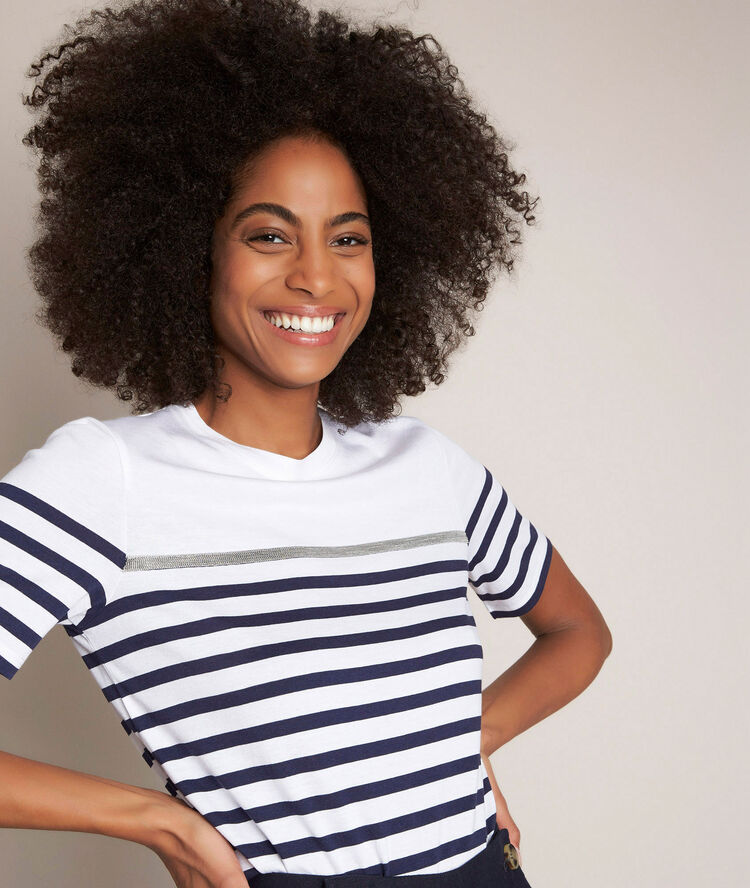 Tee-shirt rayé marine raphael violet.