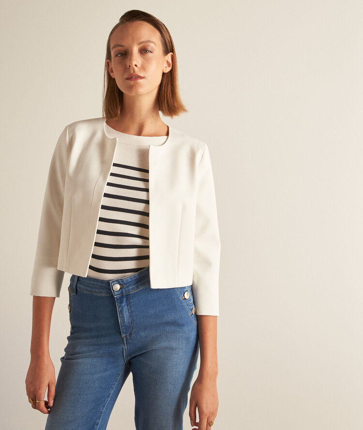 Bolero aus mikrofaser lalie ecru.