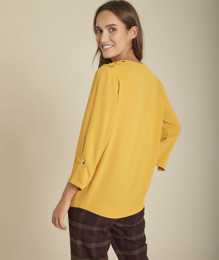 Blouse ambre à oeillets melody ocre.