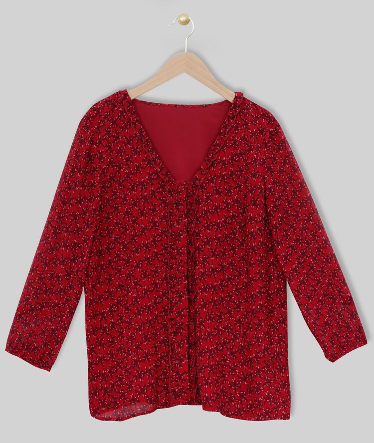 Blouse imprimée marie fuchsia clair.