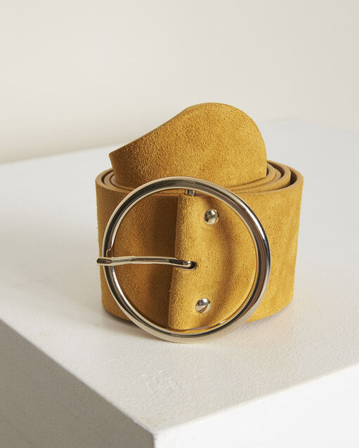 Breiter bernsteinfarbener Ledergürtel Kleopatre (1) - Maison 123