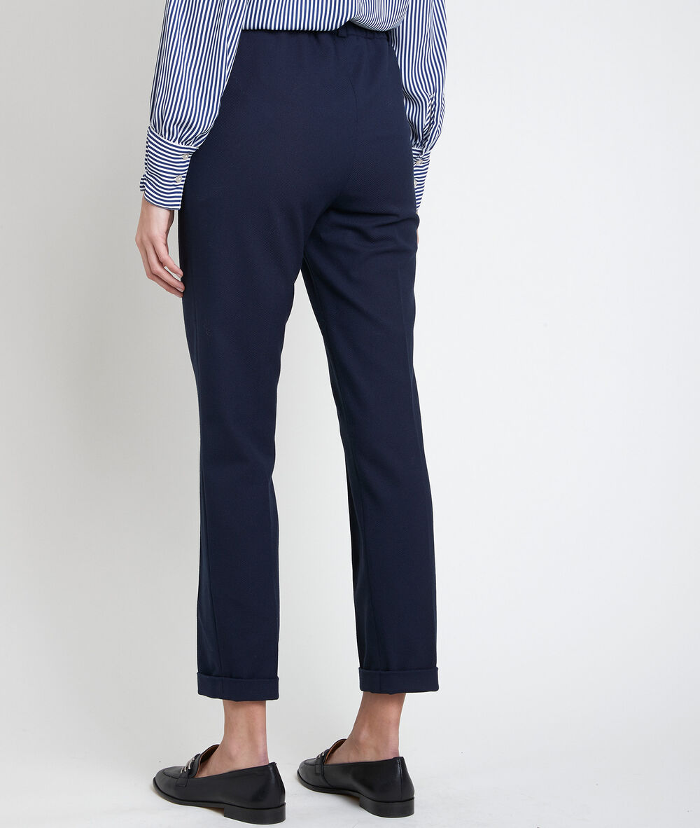 Pantalon cigarette piqué marine felix marine.