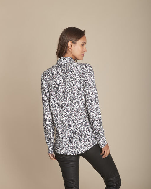 Blouse imprimé fleuri manthia ecru.