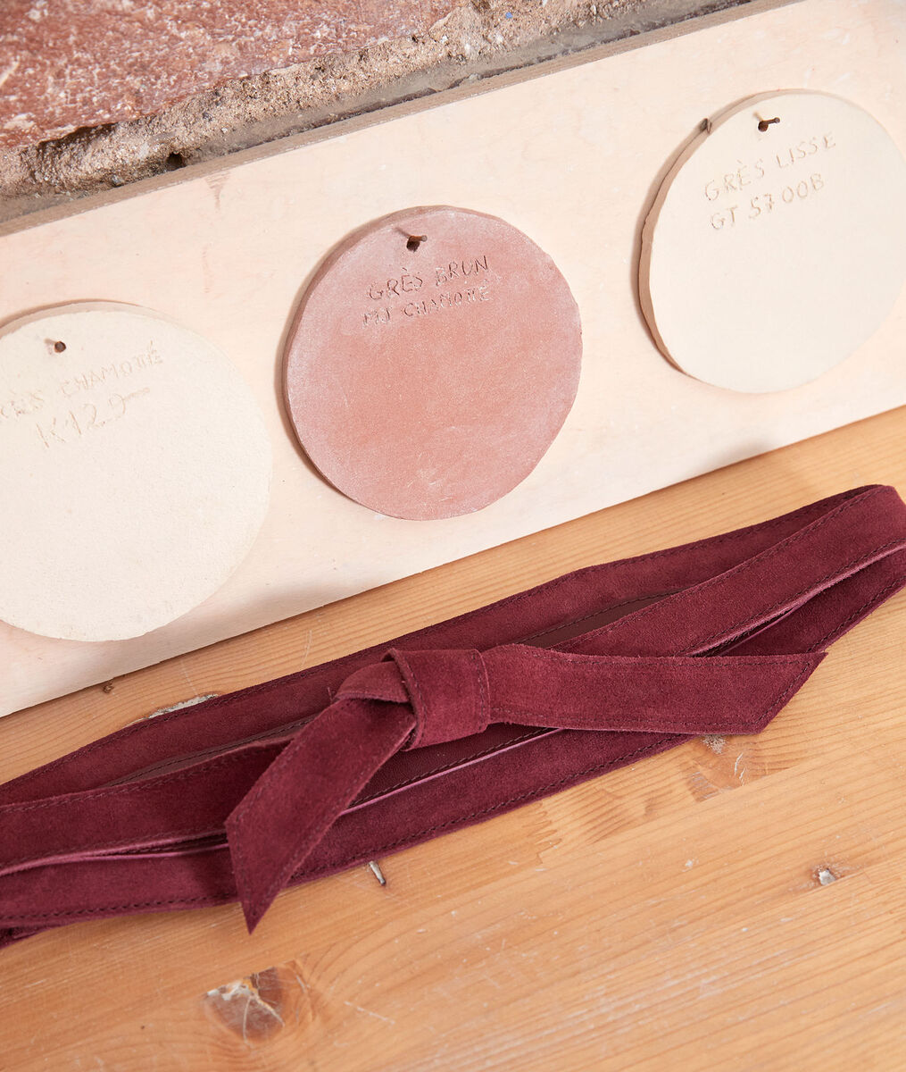 Ceinture large en cuir grenat Eddy | 1-2-3 Ceinture large en cuir grenat Eddy PhotoZ | 1-2-3