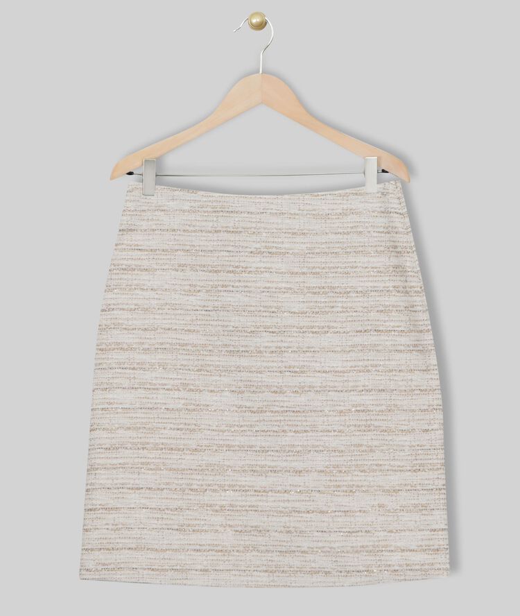 Jupe courte tweed brittany greige.