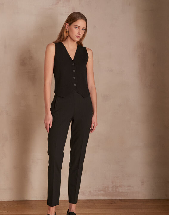 Pantalon noir cigarette en microfibre Lara | 1-2-3 Pantalon noir cigarette en microfibre Lara PhotoZ | 1-2-3