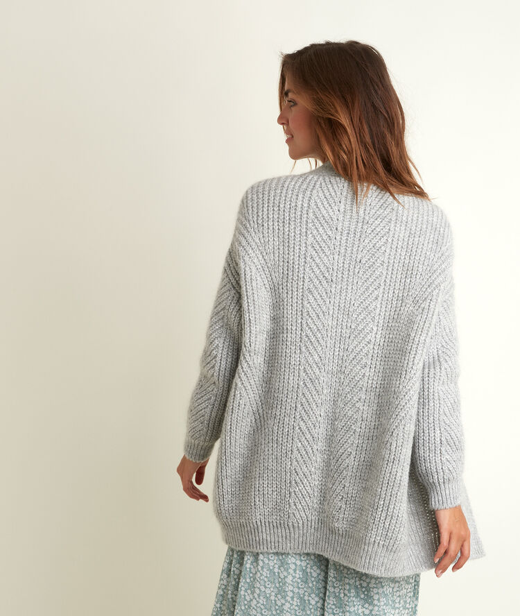Gilet en mohair mélangé gris rejane.