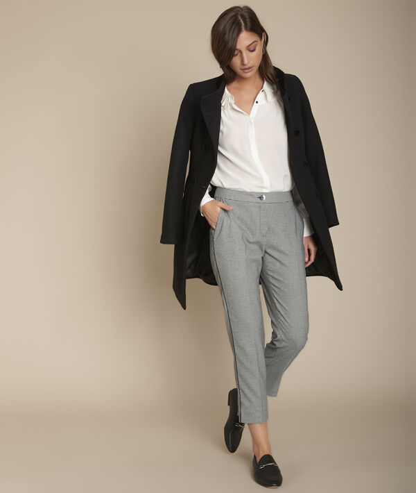Pantalon cigarette imprimé pied de poule Suzanne | 1-2-3 Pantalon cigarette imprimé pied de poule Suzanne PhotoZ | 1-2-3