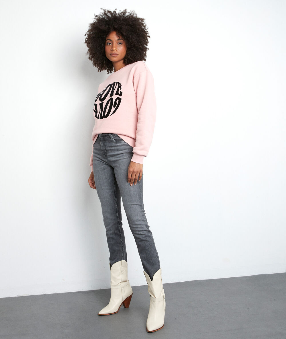 Sweat-shirt doux floqué rose eloise make up.