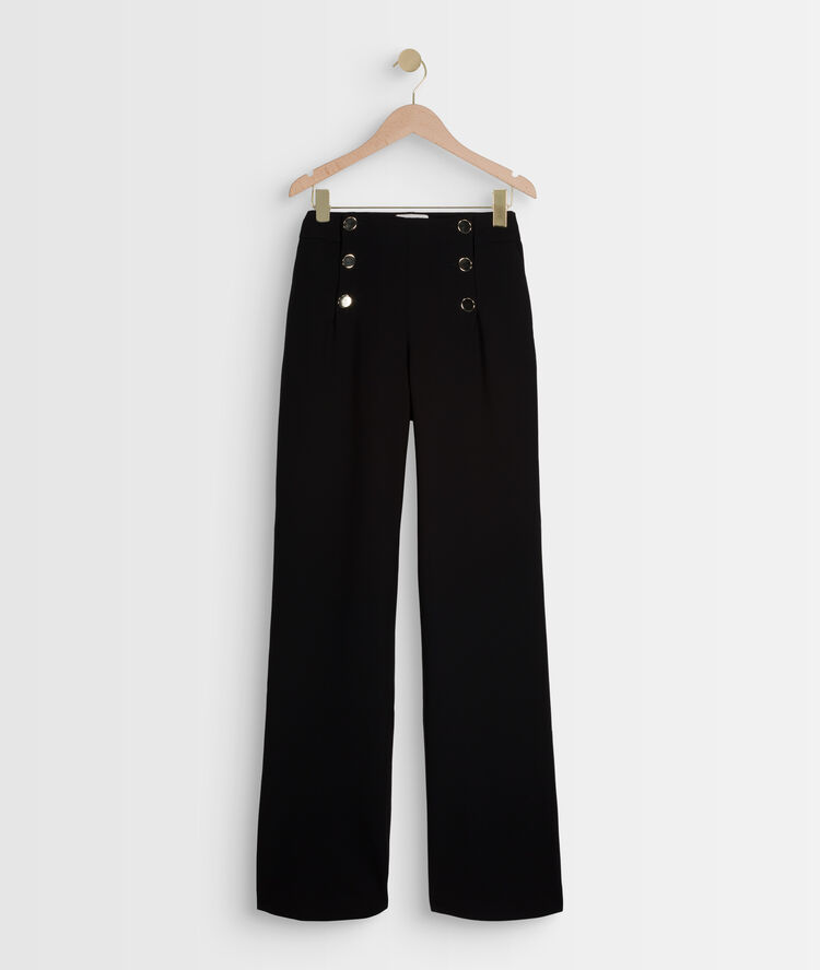 Pantalon noir à pont en microfibre hubert noir.