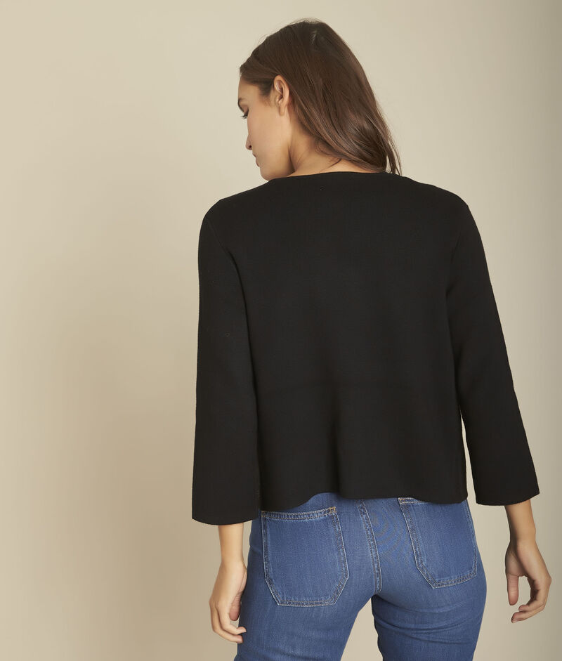 Cardigan noir à strass fete noir.