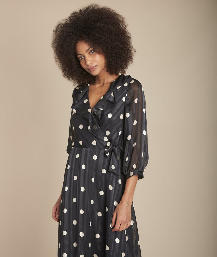 Robe à pois noire renata noir.