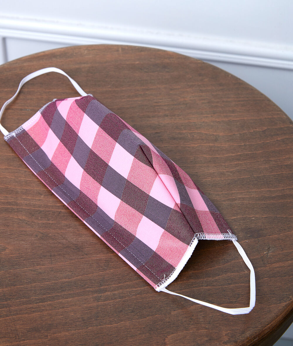 Masque barri&egrave;re imprim&eacute; carreaux aleatoire.