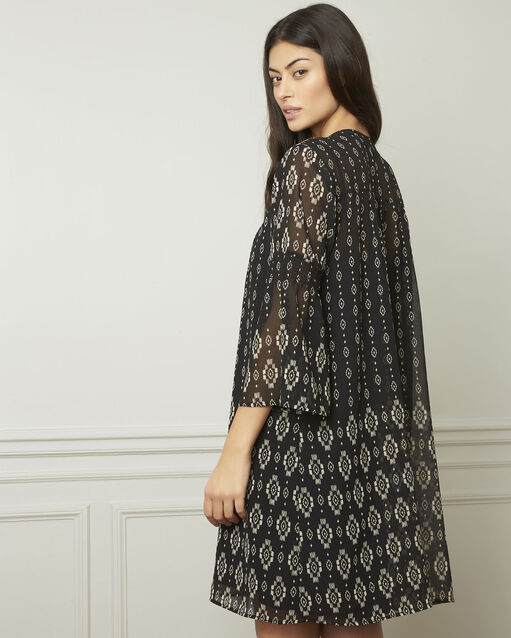 Robe noire motifs fantaisie loise noir.