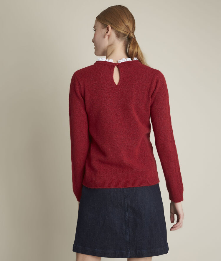 Pull lurex col fantaisie froufrou lipstick.