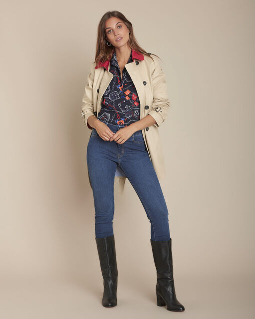 Chemise marine imprimé écussons cathleen marine.