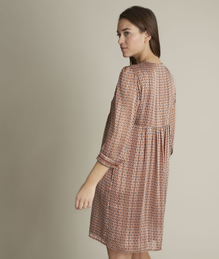 Robe fluide imprimée isaline greige.