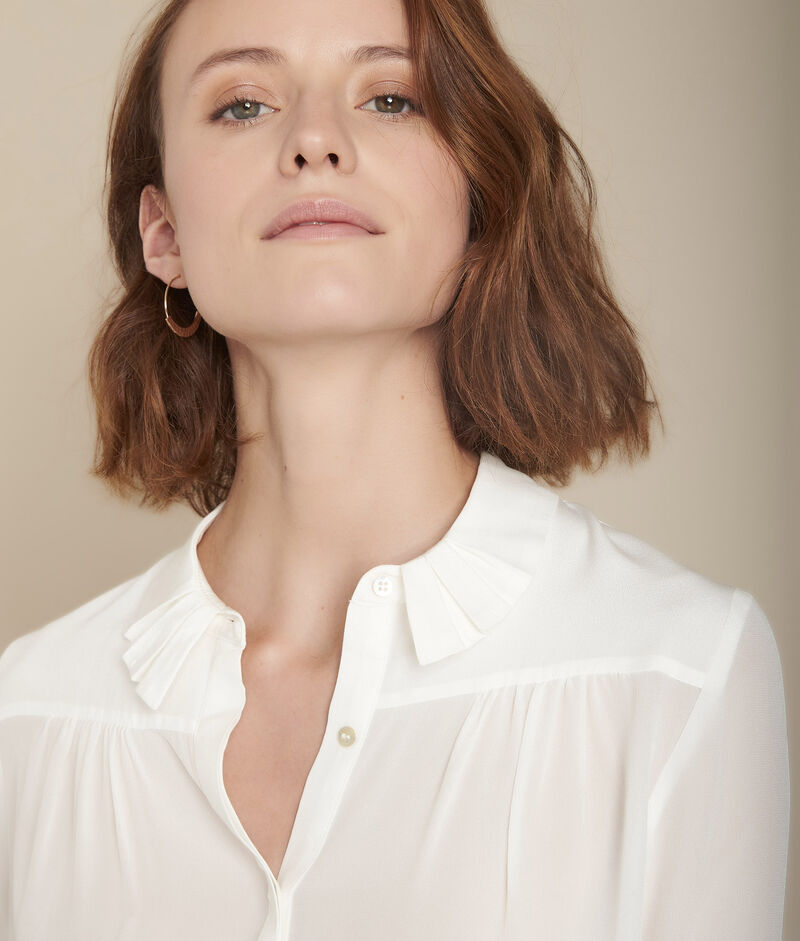 Blouse écrue en soie maria ecru.