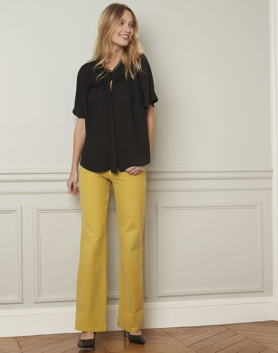 Schwarze Bluse mit ausgefallenen Details Vitali | 1-2-3 Schwarze Bluse mit ausgefallenen Details Vitali PhotoZ | 1-2-3