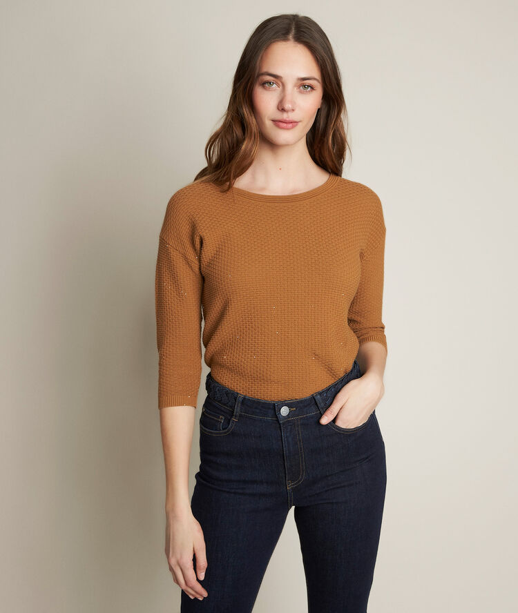 Pull tabac sequins davina goyave.