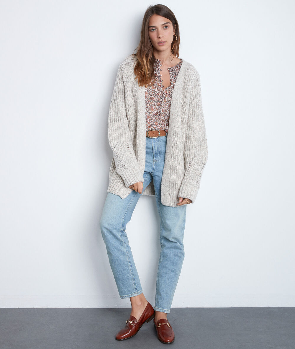 Blouse imprimée fleurie rose à manches longues angelique poudre.